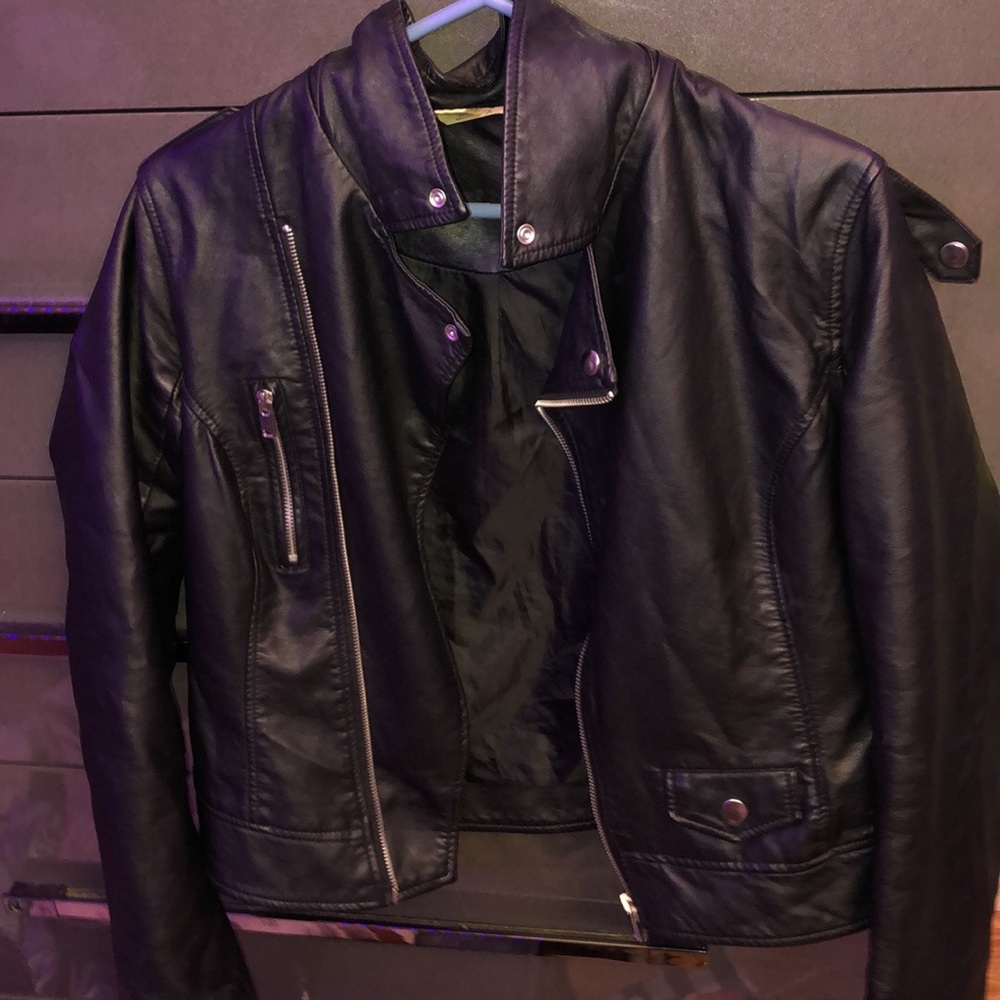 Black leather jacket